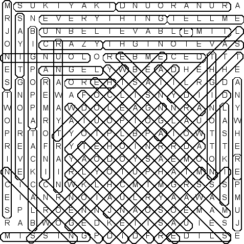 word search puzzle solution