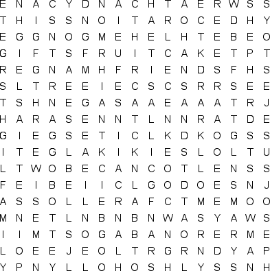 Crossword Puzzles on Christmas   Free Word Search Puzzle