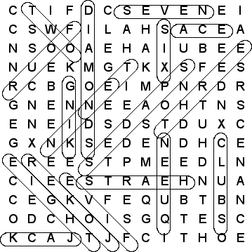 word search puzzle solution