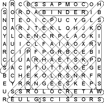word search puzzle solution