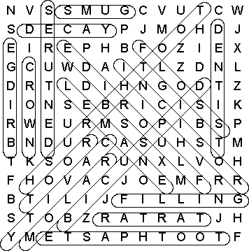 word search puzzle solution