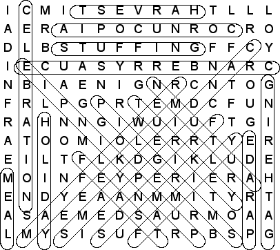 word search puzzle solution