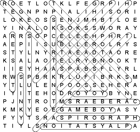 word search puzzle solution