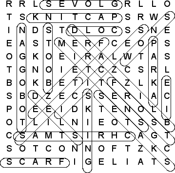 word search puzzle solution