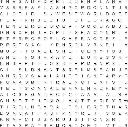 Free Films on Movies  Science Fiction   Free Word Search Puzzle