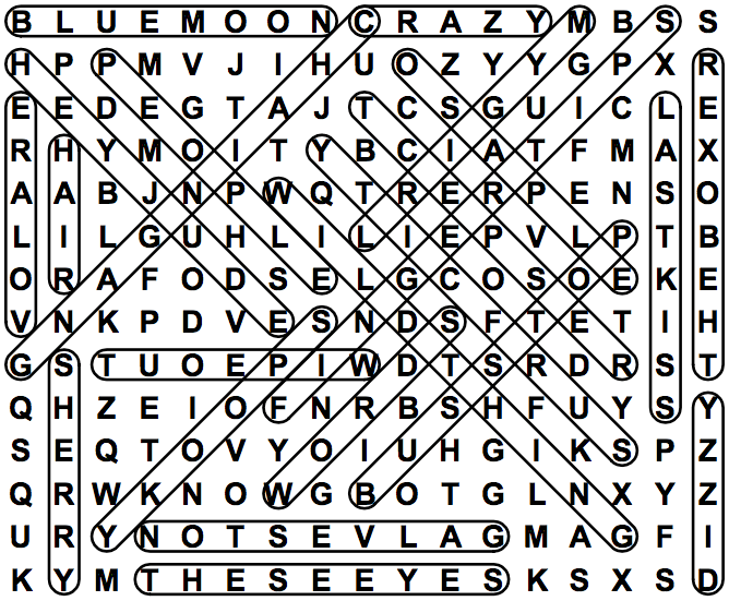 word search puzzle solution