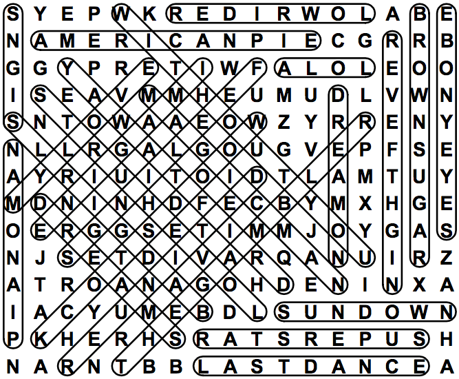 word search puzzle solution