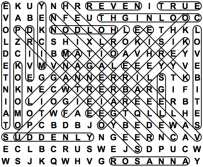 word search puzzle solution