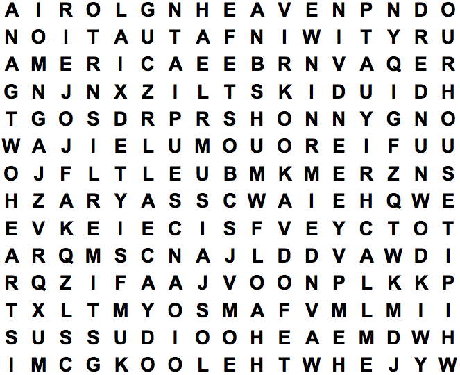 word search puzzle