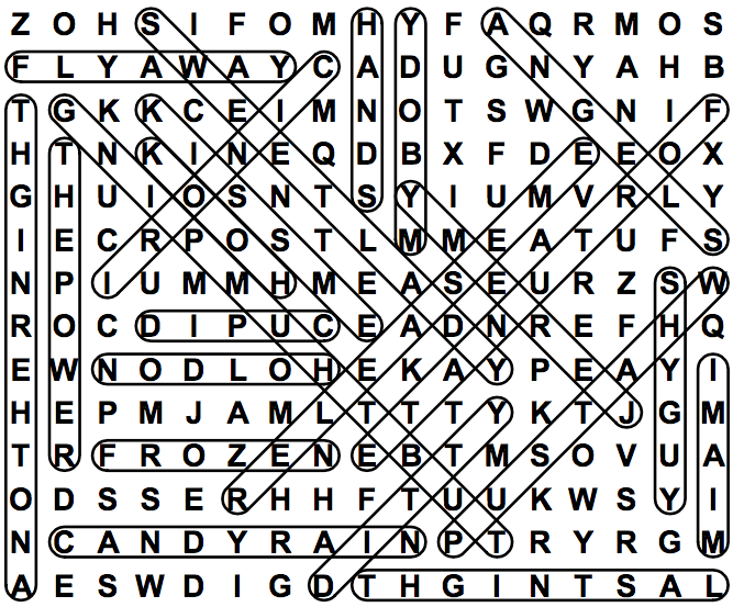 word search puzzle solution