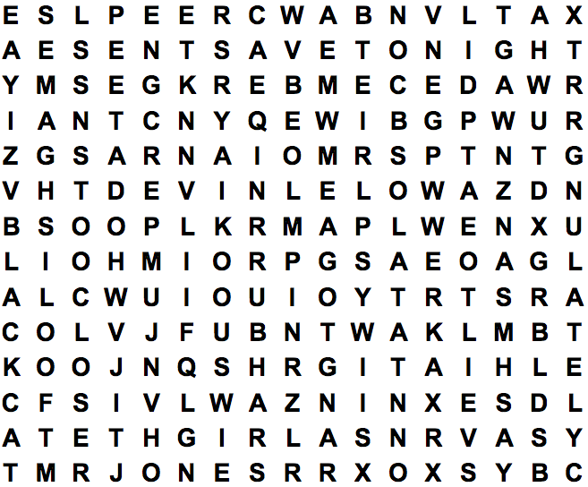 word search puzzle