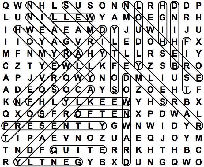 word search puzzle solution