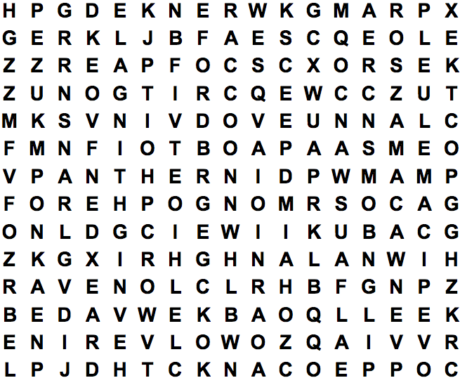 word search puzzle