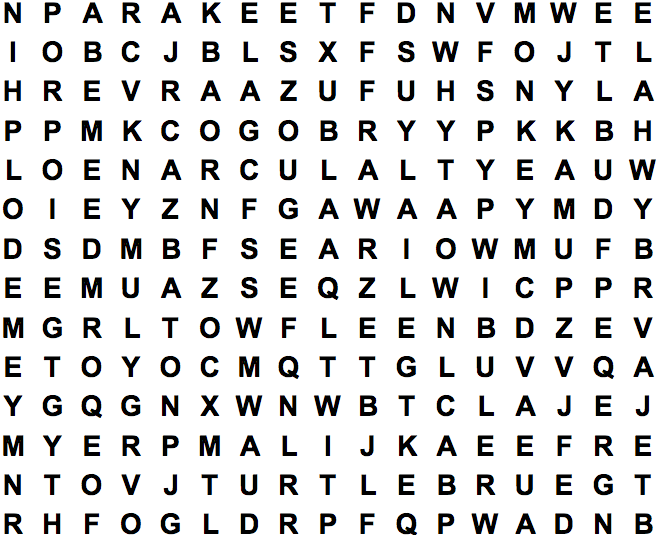 word search puzzle