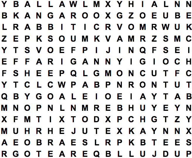 word search puzzle