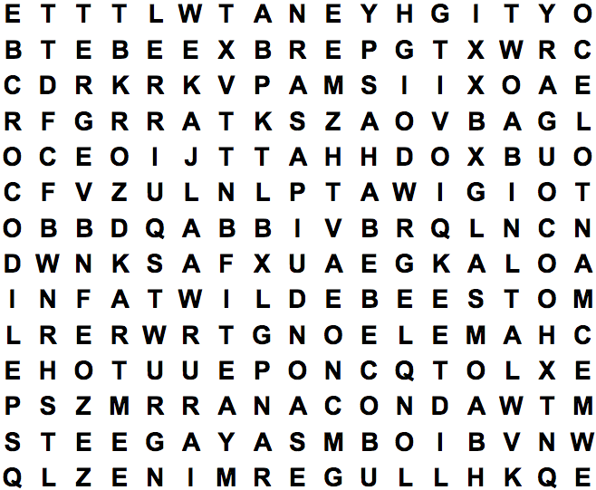 word search puzzle