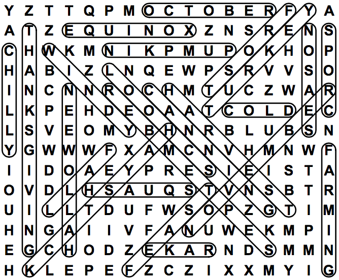 word search puzzle solution