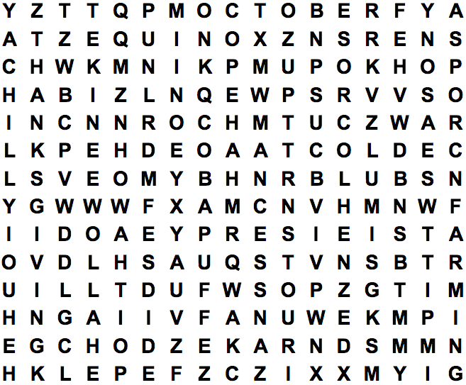 Autumn Large Print Word Search Puzzle