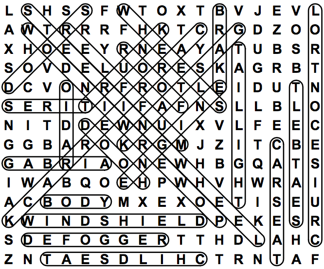 word search puzzle solution