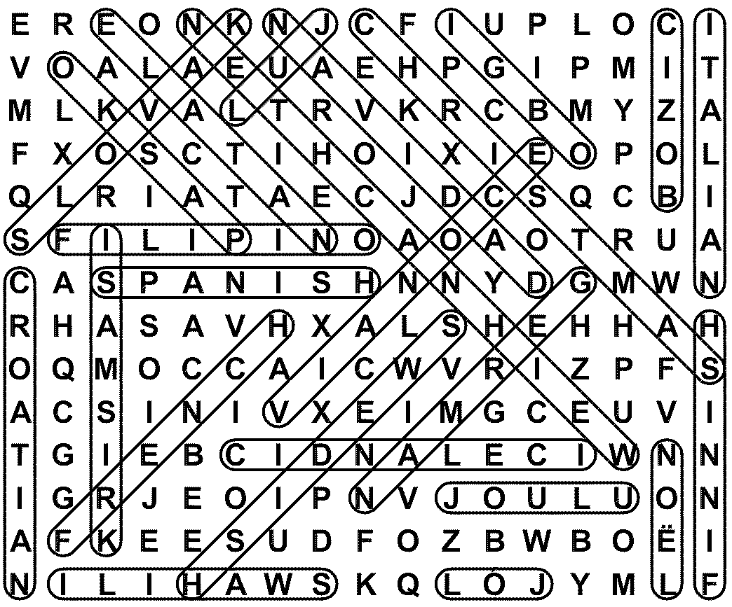 word search puzzle solution