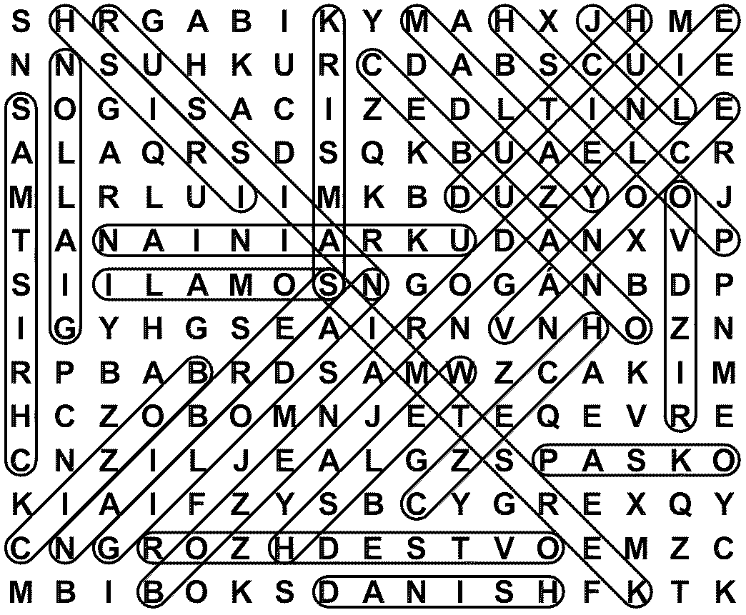 word search puzzle solution