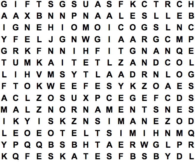 Christmas Season Large Print Word Search Puzzle