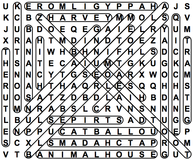 word search puzzle solution