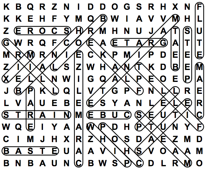 word search puzzle solution