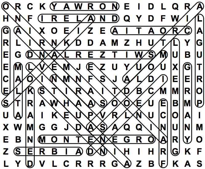 word search puzzle solution