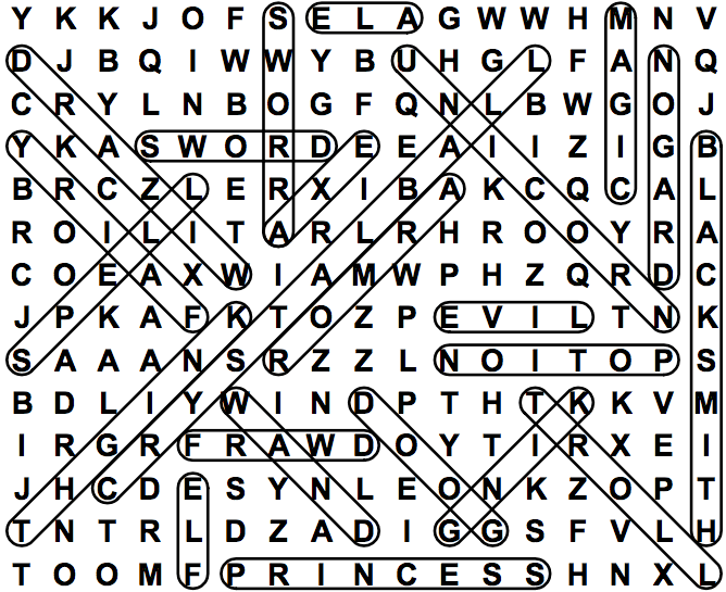 word search puzzle solution