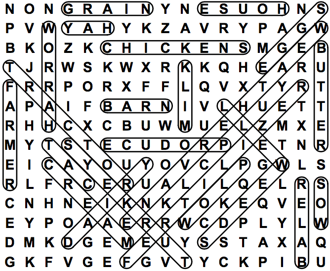 word search puzzle solution