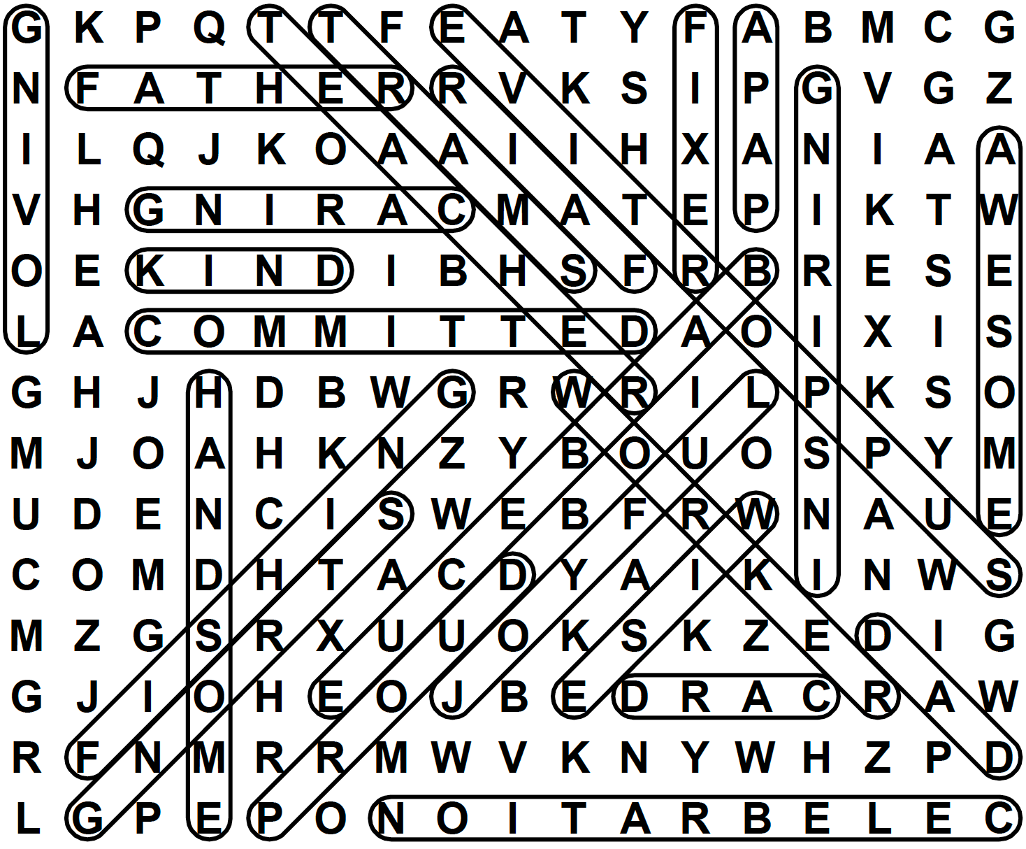 word search puzzle solution