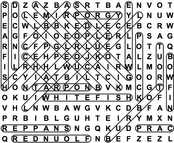 word search puzzle solution