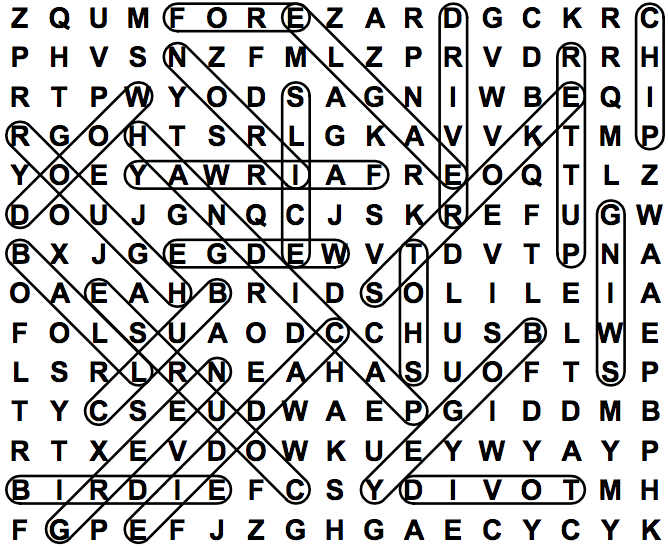 word search puzzle solution