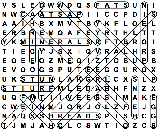 word search puzzle solution