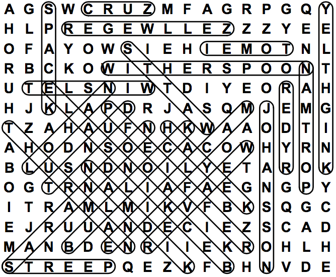 word search puzzle solution