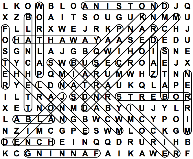 word search puzzle solution