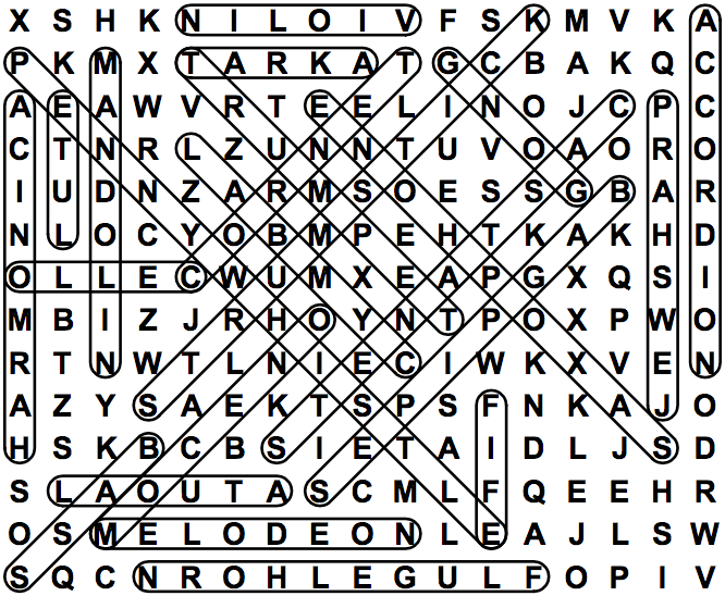 word search puzzle solution