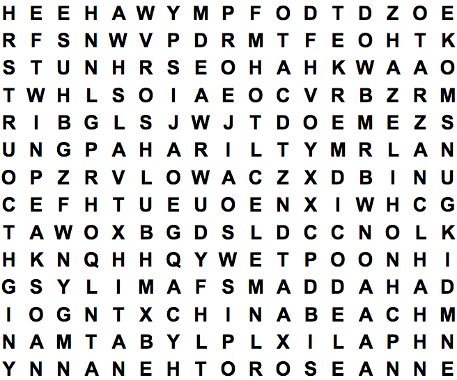 word search puzzle