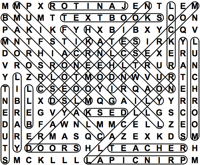 word search puzzle solution