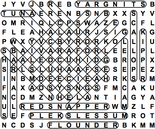 word search puzzle solution