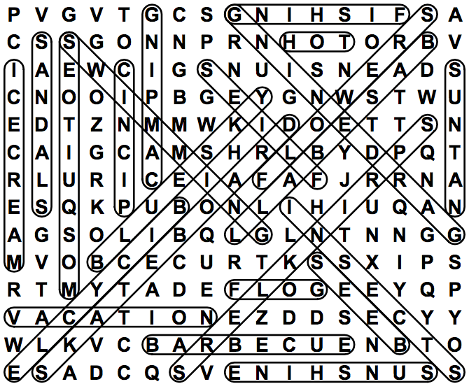 word search puzzle solution