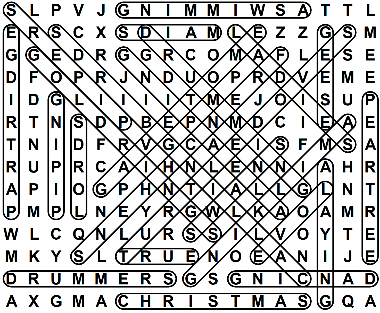 word search puzzle solution