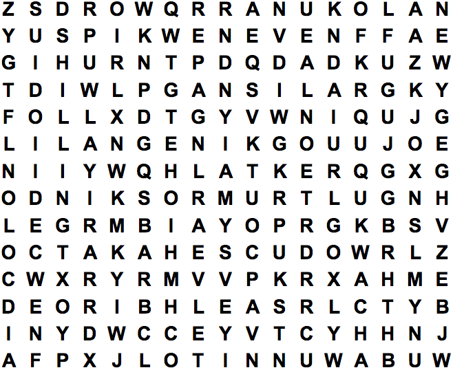 word search puzzle