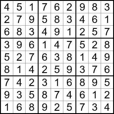 Free Printable Easy Sudoku with the Answer #2393