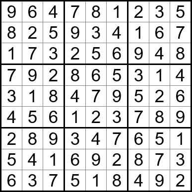 Free Printable Easy Sudoku with the Answer #1181