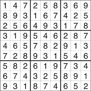 Free Printable Easy Sudoku with the Answer #2393