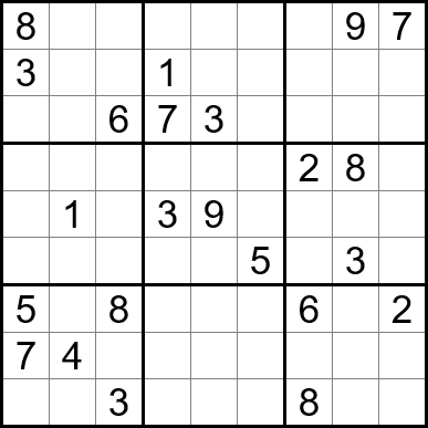 Printable Sudoku puzzles at beginners level for smaller and bigger kids