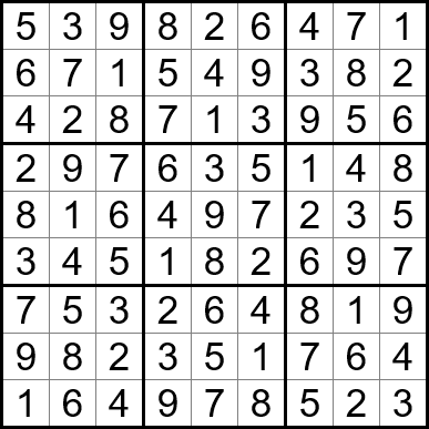 Free Printable Medium Sudoku with the Answer #5269