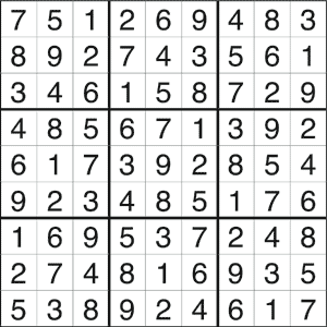 Jogo de Lógica Matemática Sudoku. Jogo Nº 181.